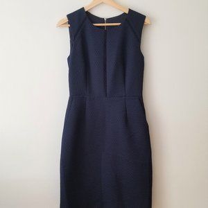 J. Crew - Patterned Navy Dress w/ Pockets